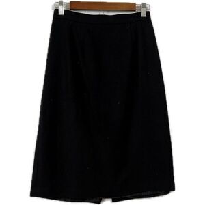 Vintage Worthington Black wool Midi A-Line Skirt for Work